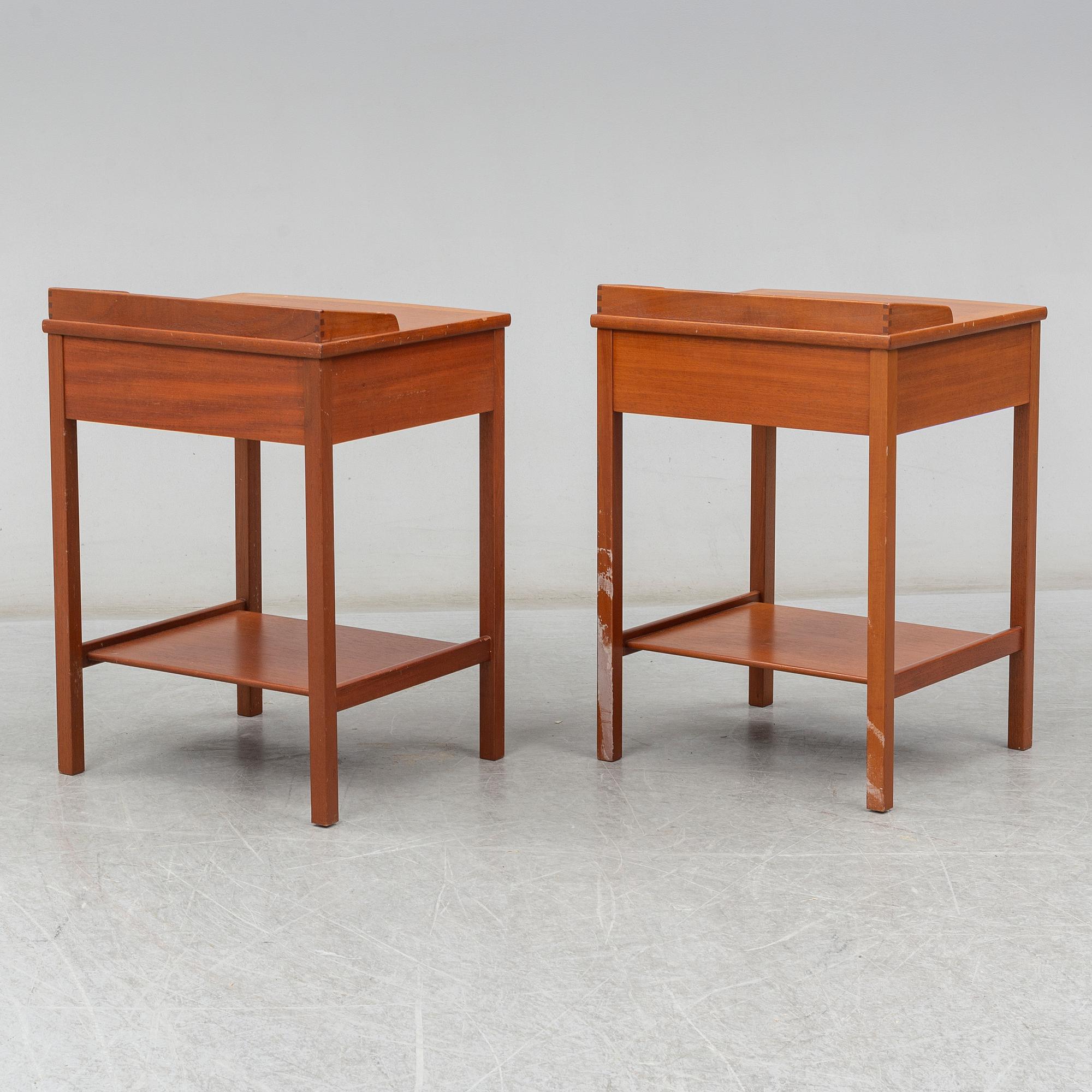KERSTIN HÖRLIN-HOLMQUIST,  pair of mahogany bedside tables from Nordiska Kompaniet.