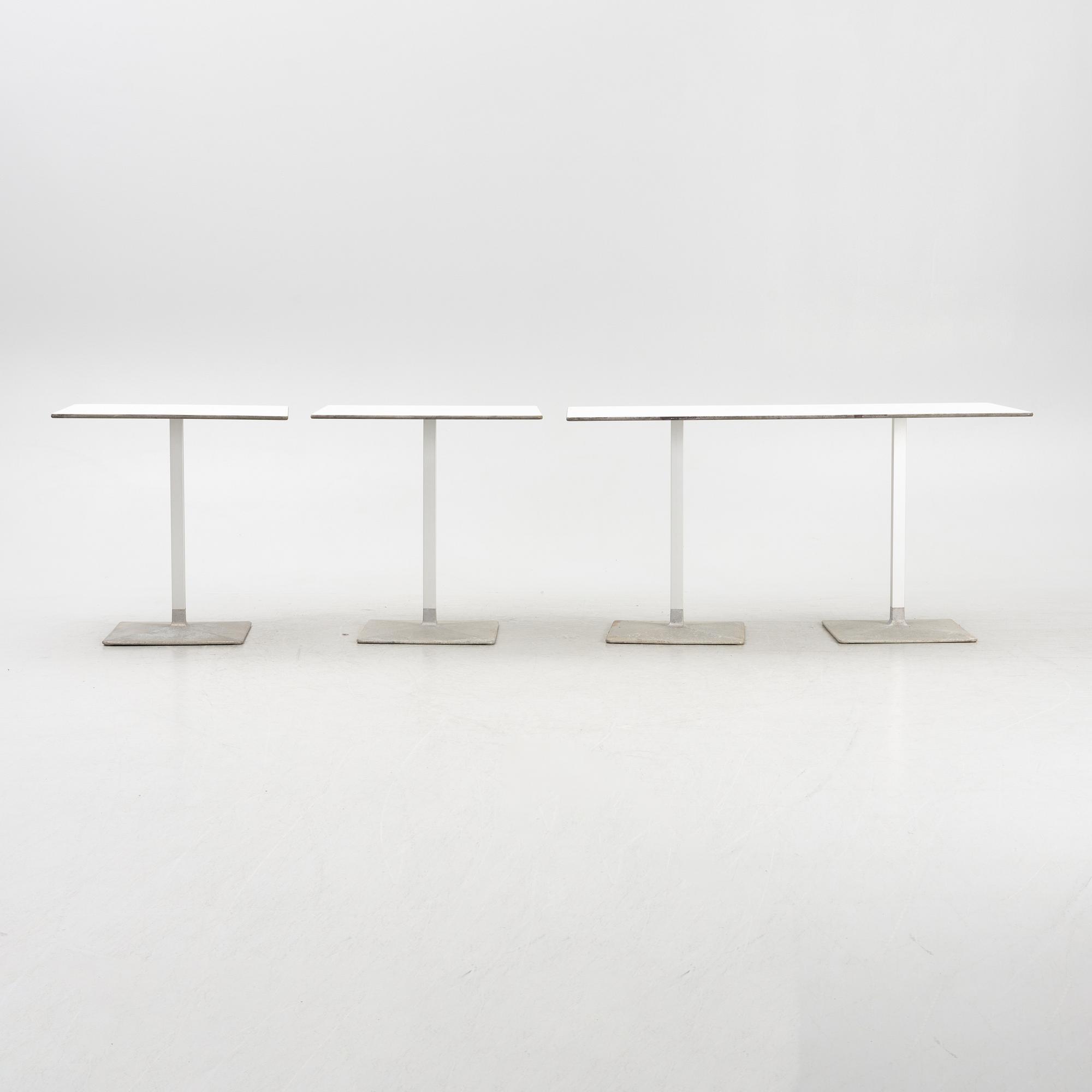Café tables, 3 pcs, Blå Station Åhus, designed by Mattsson Borselius, 2011.