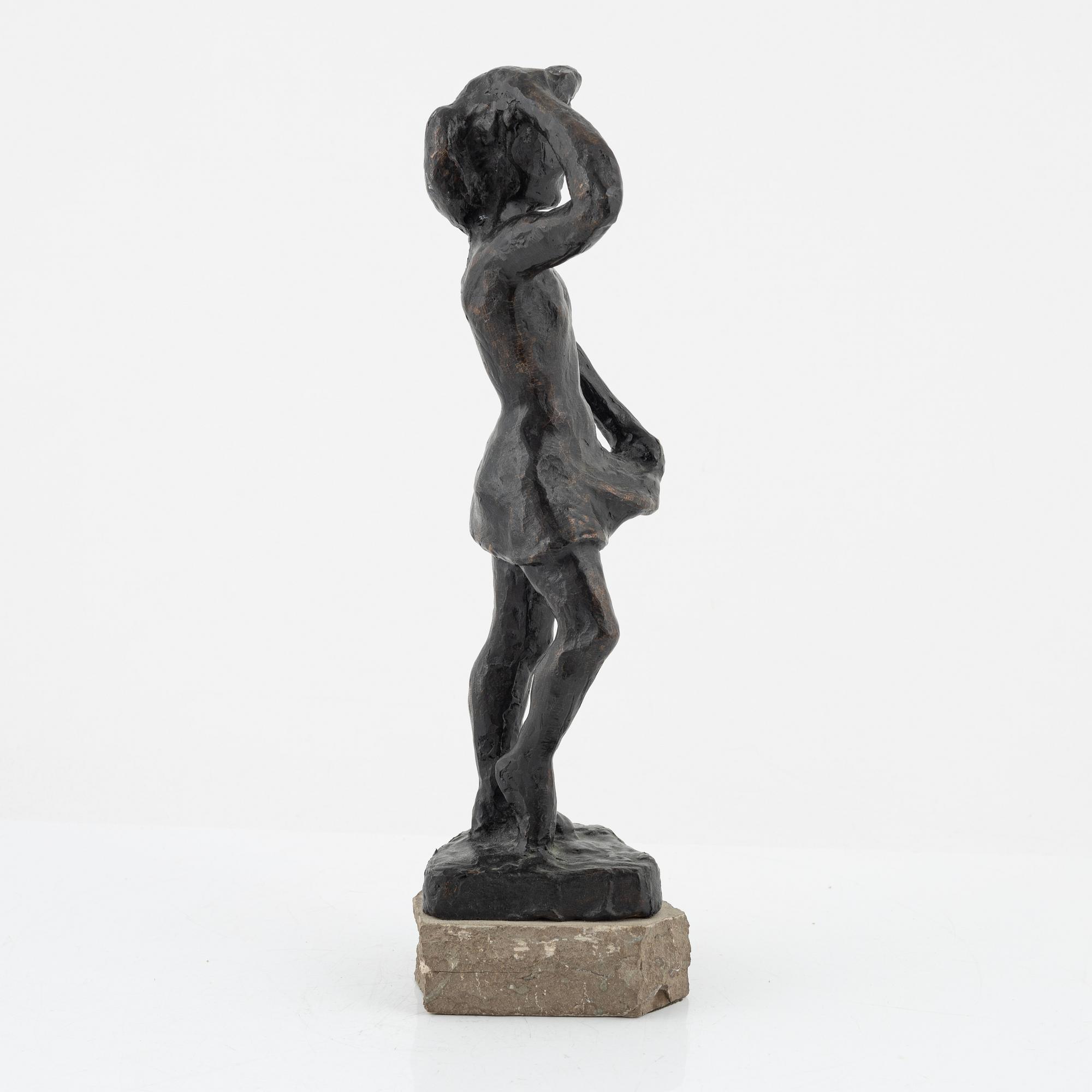 Axel Olsson, skulptur, signerad. Brons, total höjd 34 cm.