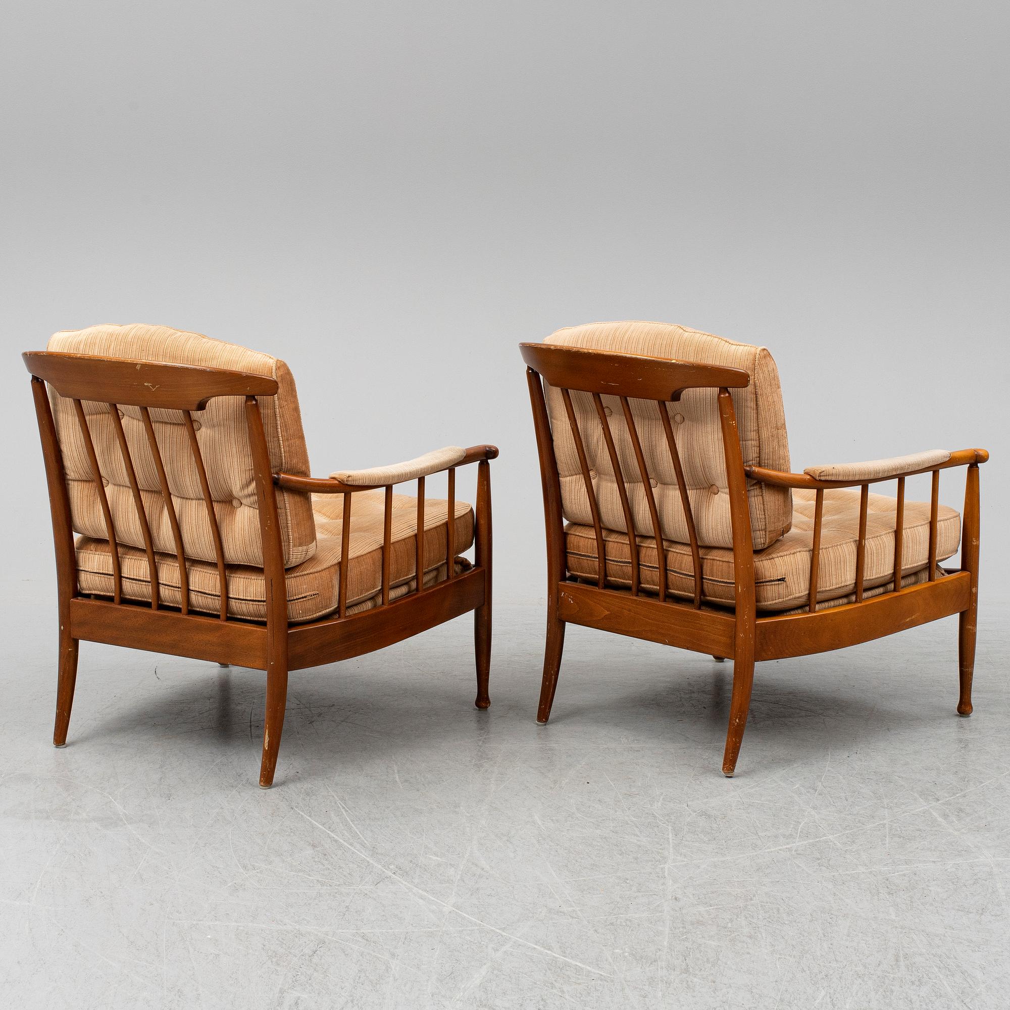 A pair of 'Skrindan' easy chairs by Kerstin Hörlin-Holmquist.
