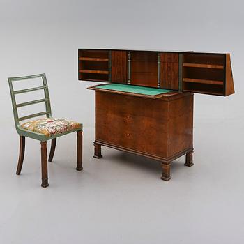SEKRETÄR SAMT STOL, Erik Chambert, art déco.