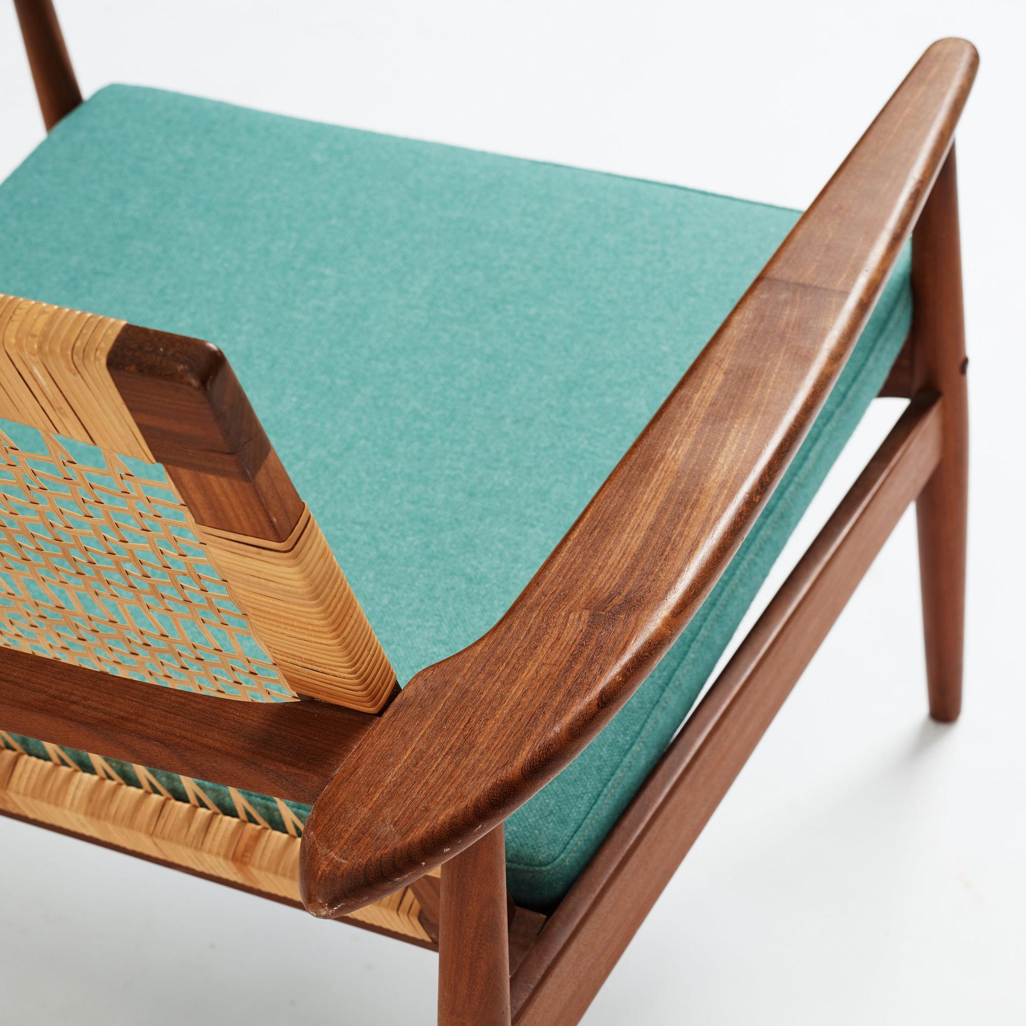 Hans Olsen, a model 519 teak easy chair for Juul Kristensen, Denmark, 1950's.