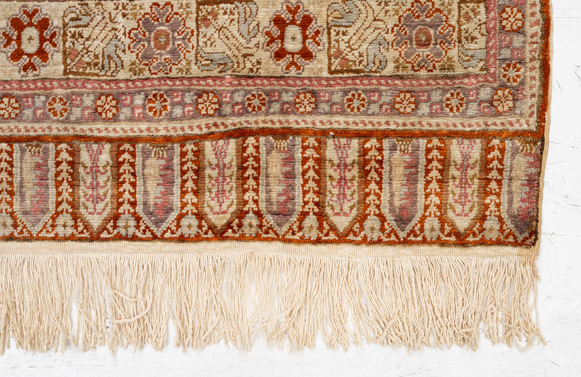 A Kayseri Saff rug, c. 228 x 87 cm.