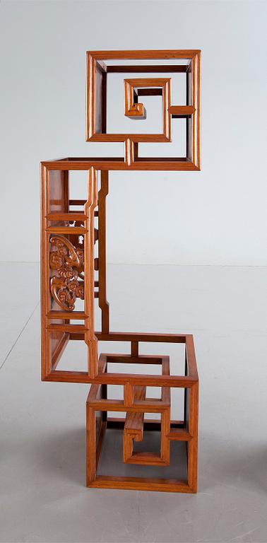 BOKHYLLA, 3 sektioner, kinesisk stil, Hong Kong 1990-tal.