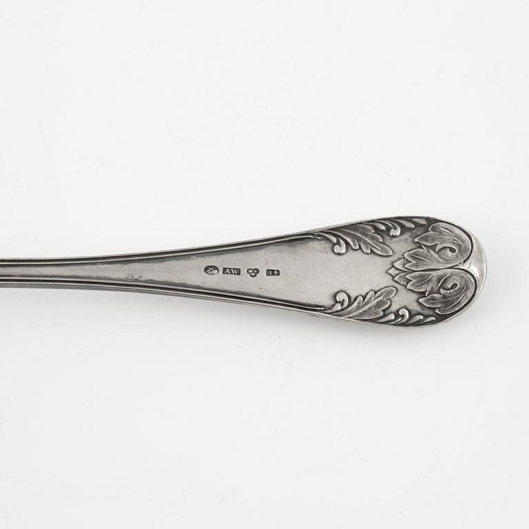 A set of twelve silver spoons, including mark of Johan Jacob Ulfsberg,  Nyköping 1813.