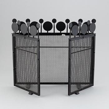 Bertil Vallien, an iron fire screen, Boda Smide, late 20th Century.