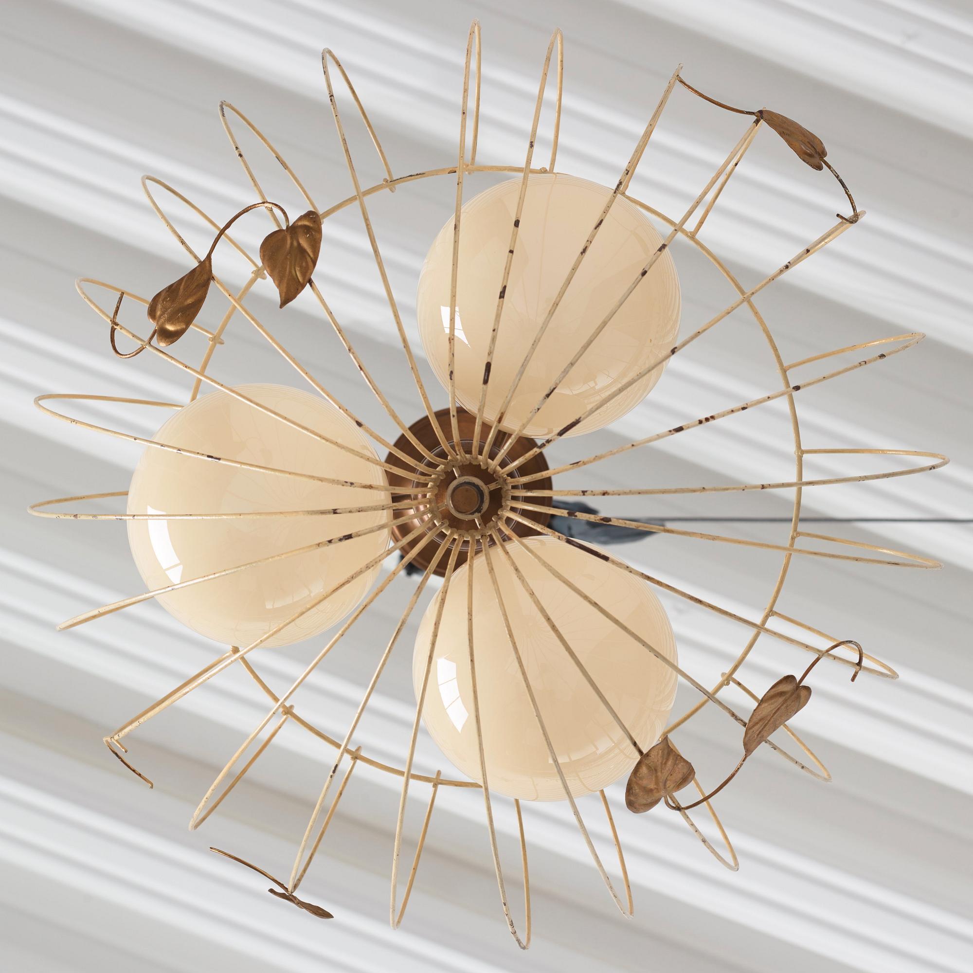 A pair of Swedish Modern ceiling lamps, 1940s.