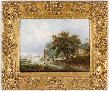 OKÄND KONSTNÄR, olja på pannå, signerad, 1800-tal.