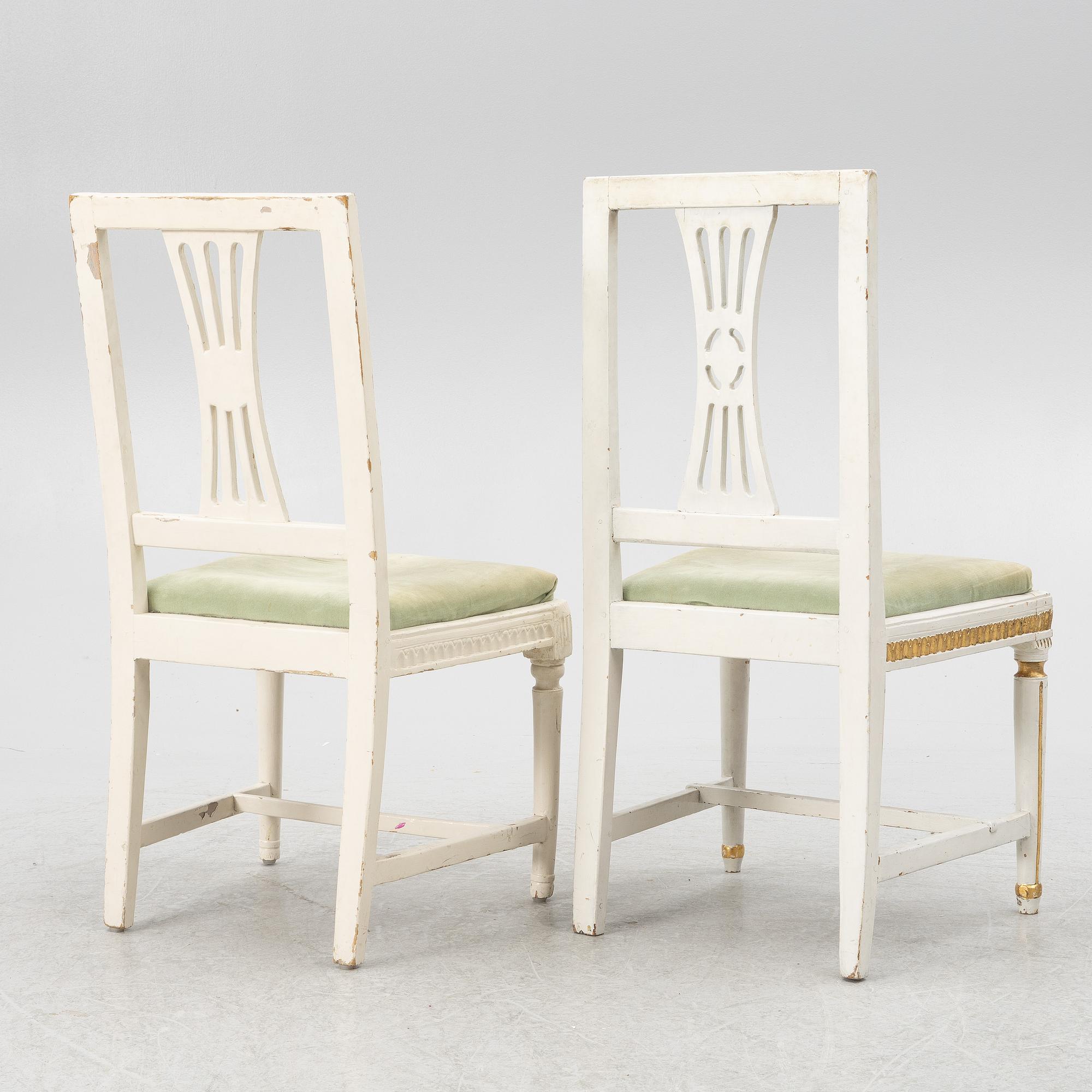 Chairs, 10 similar, circa 1800, late Gustavian.