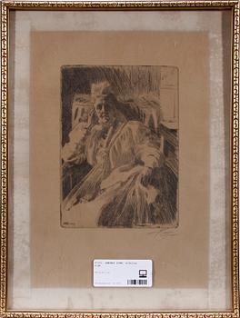 ANDERS ZORN, etsning. Sign.