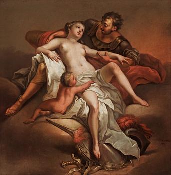 1073. Charles Joseph Natoire Circle of, Mars, Venus and Cupid.