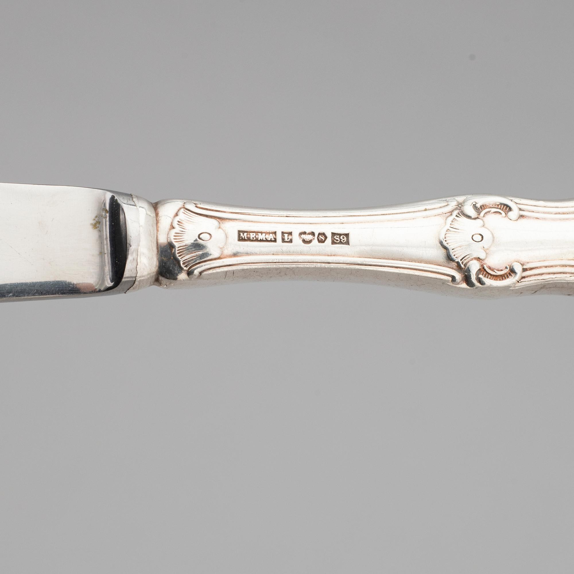 A 66 piece silver cutlery set, 'Patricia', MEMA, Lidköping, Sweden, 1966-1970.