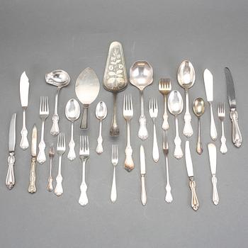 PARTI BESTICK, ca 200 delar. Nysilver.