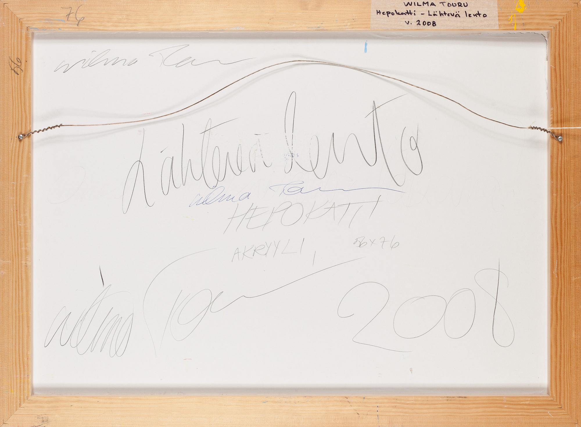 Wilma Touru, 'Hepokatti - Lähtevä lento'.