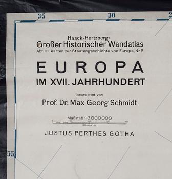 SKOLKARTA, "Europa Im XVII Jahrunderet" Tyskland.