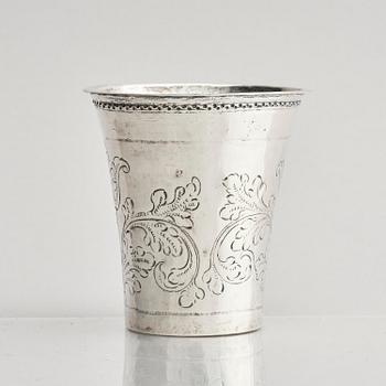 Anders Falck, bägare, silver, Jönköping 1725. Rokoko.
