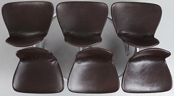 Poul Kjaerholm, a set of six "PK9" chairs, edition E Kold Christensen Denmark.