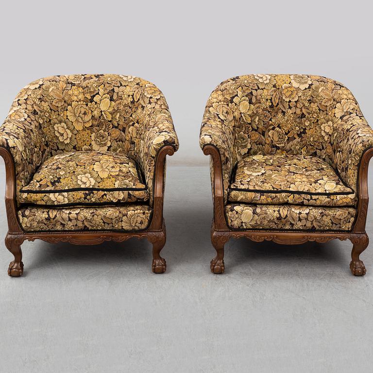 A pair of easy chairs, first half of the 20th century.