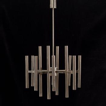 A chrome ceiling light, 1960's/70's.