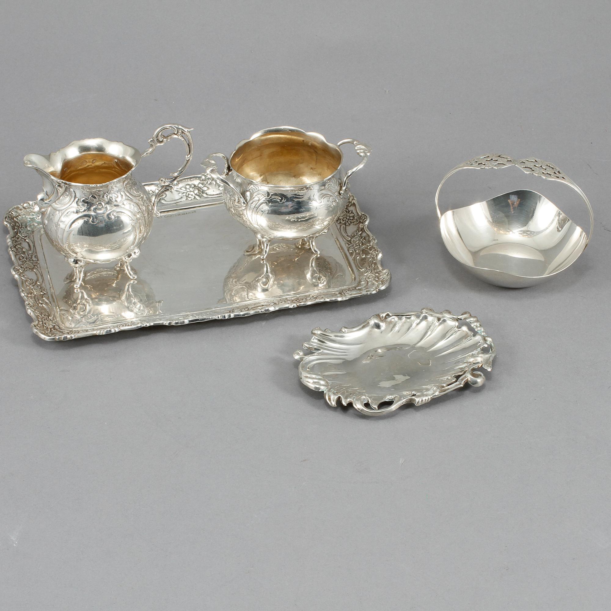 PARTI SILVER, 5 delar, bla Gewe, 1900 -tal. Vikt 576 g.