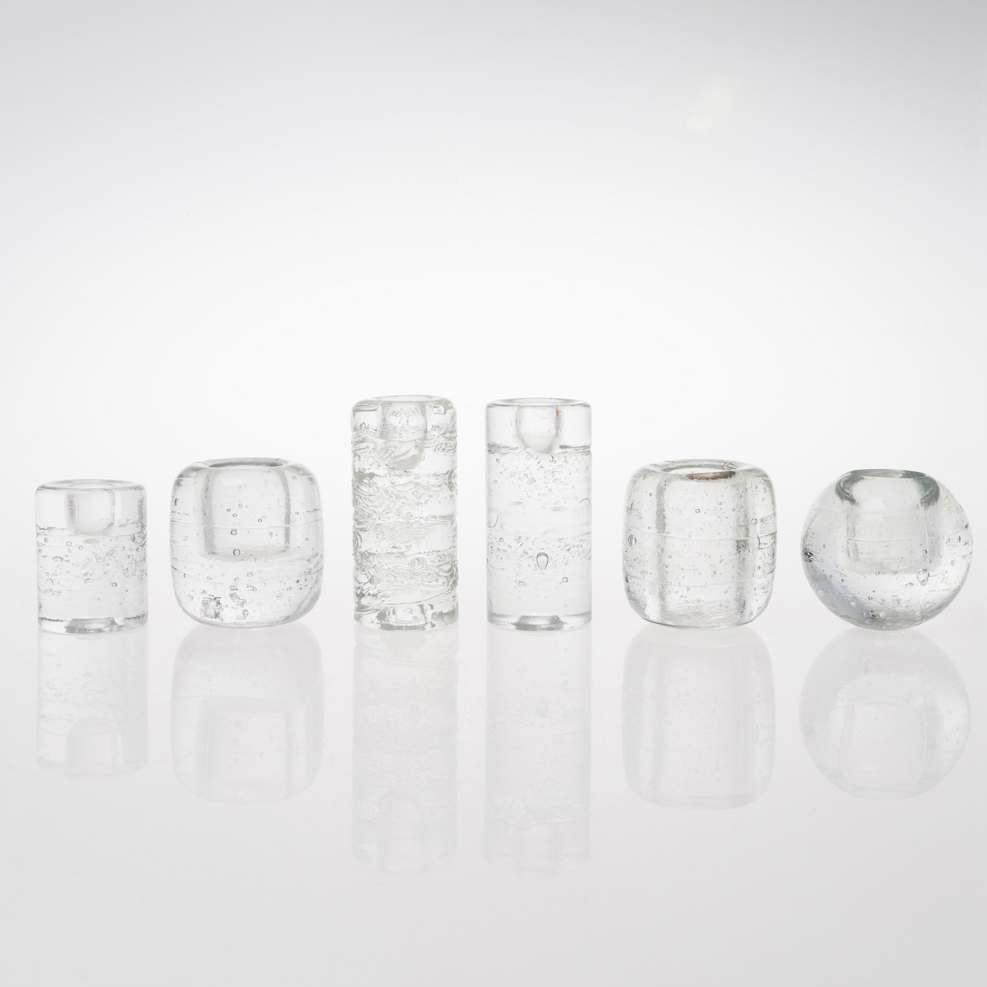 TIMO SARPANEVA, A set of six glass candleholders of the Arkipelago-series for Iittala.