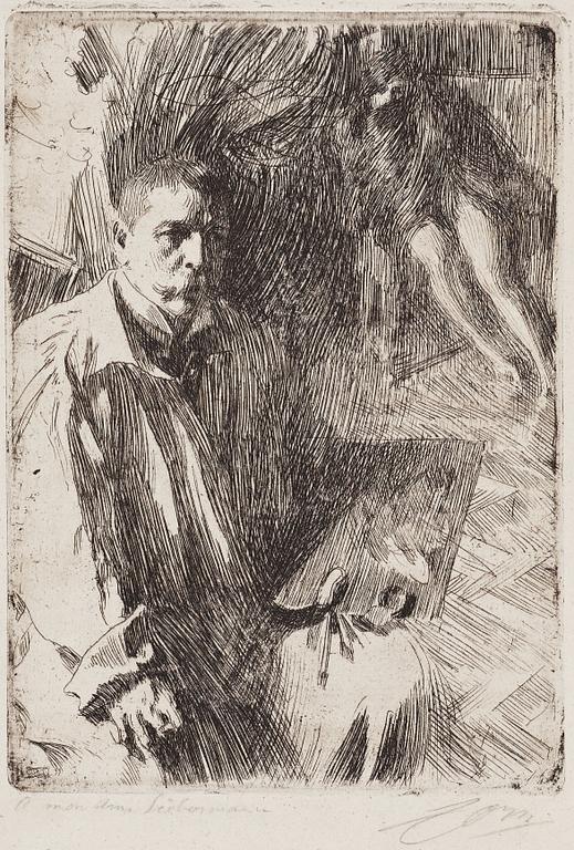 Anders Zorn, "Selfportrait with Model II".