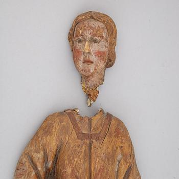 Sculpture, wood, partly painted, 117/18th Century.