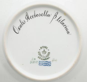 KOPPAR MED FAT, 2 st samt  ASSIETTER, 2 st, porslin, Flora Danica, Royal Copenhagen, Danmark, 1900-talets hälft.