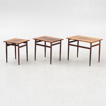 A set of three nesting tables, 1960's.