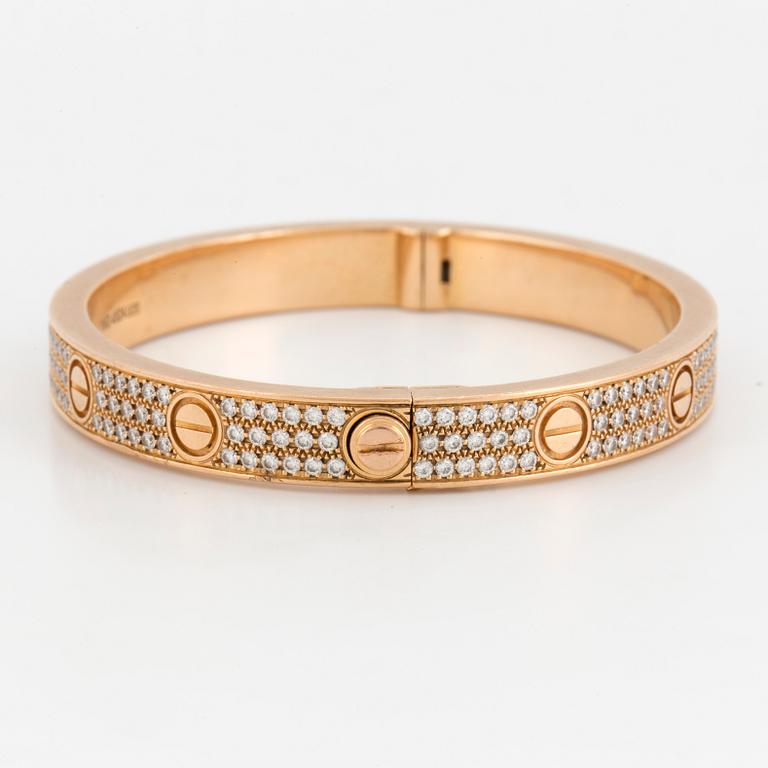 CARTIER, 'LOVE' armring med briljantslipade diamanter.