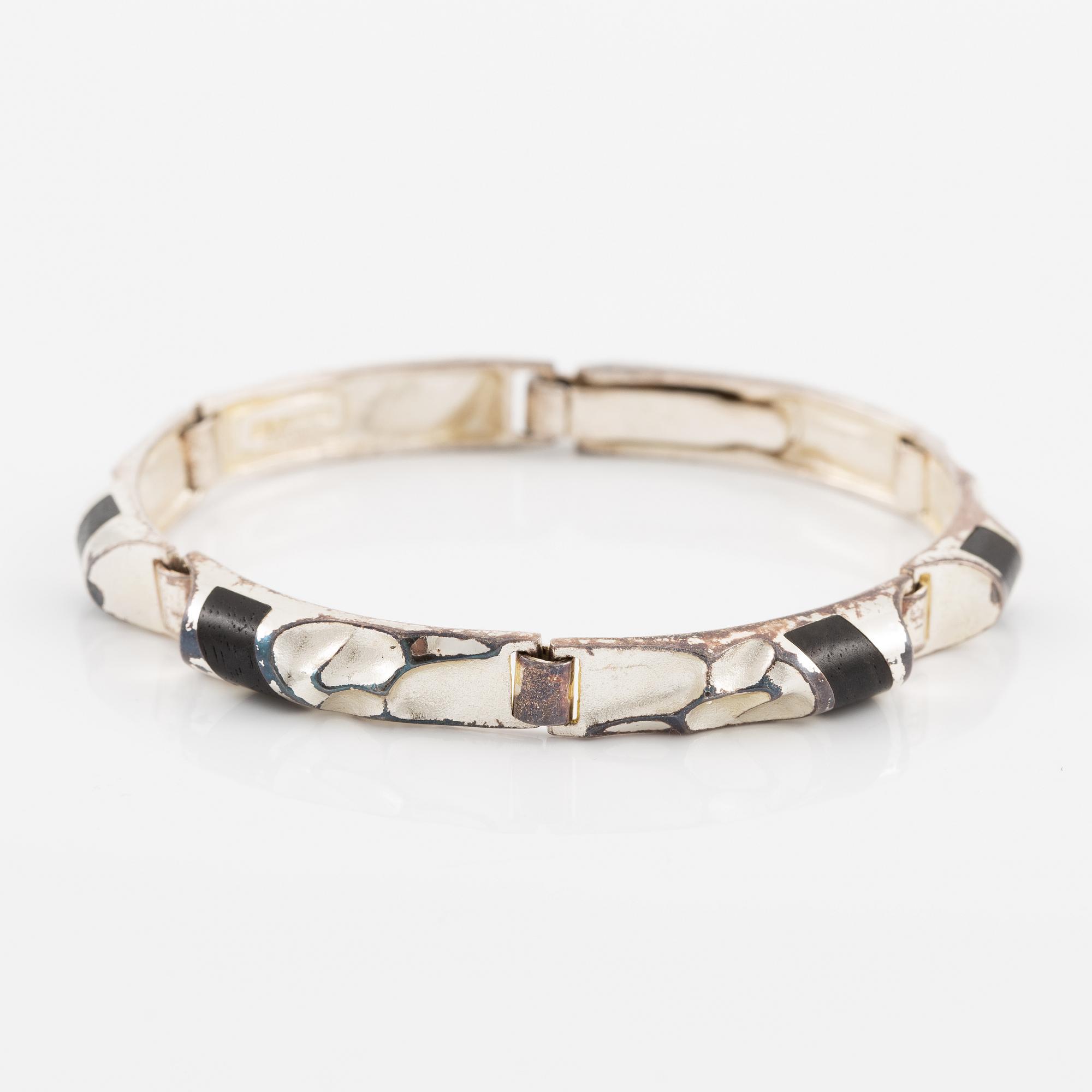 Lapponia, armband, silver och trä.