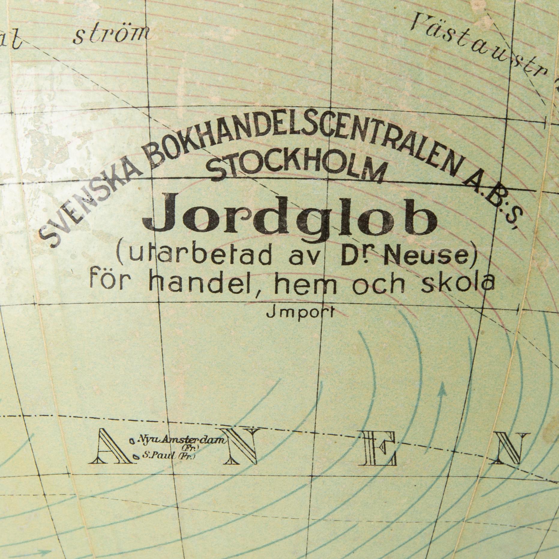 Jordglob 1900-talets första hälft.