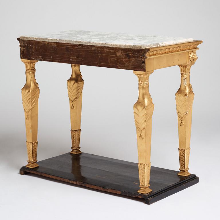 A late Gustavian console table, early 19th century.