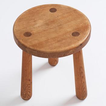 Axel Einar Hjorth, a "Skoga" stained pine stool, Nordiska Kompaniet 1930s.