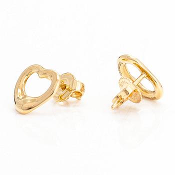 Tiffany & Co, Elsa Peretti, a pair of 18K gold 'Open Heart' earrings.