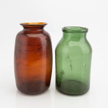 A sert of two 19th/20th century glass vases.