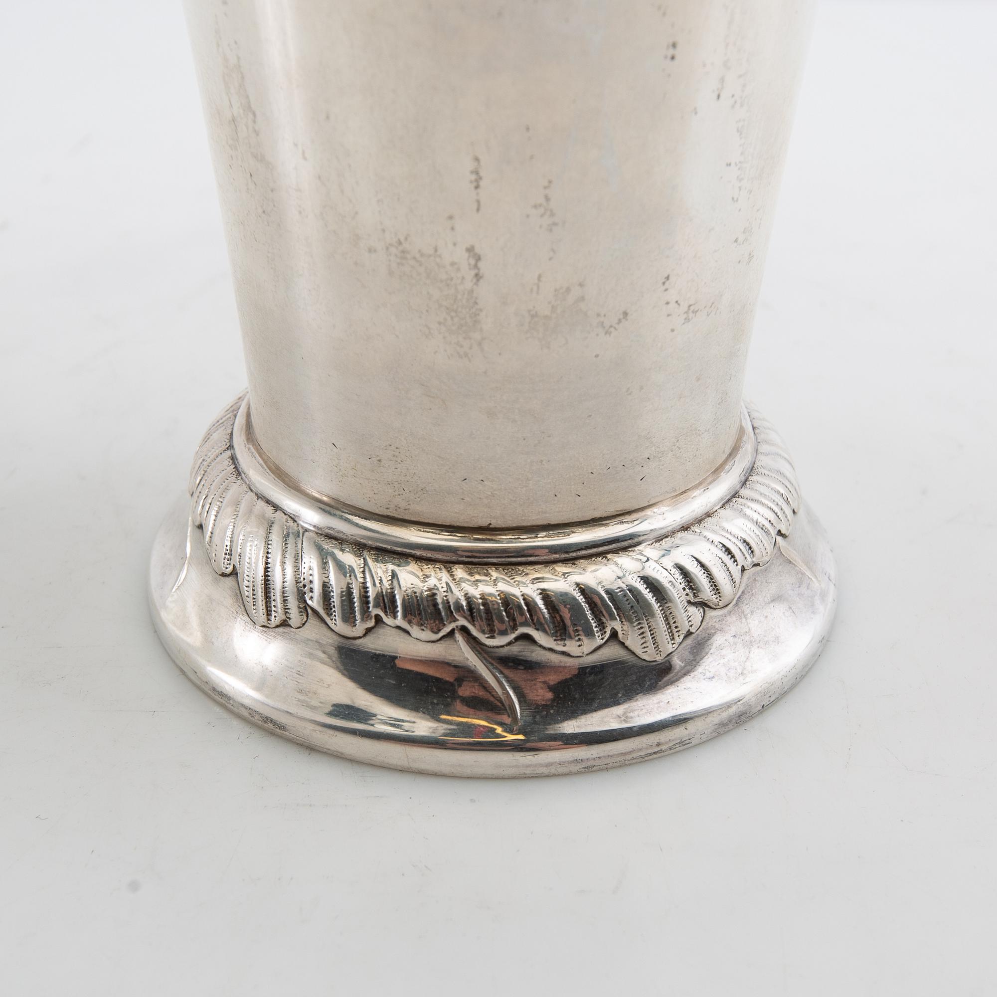 CG Hallberg Vase/Cup silver Stockholm 1947.