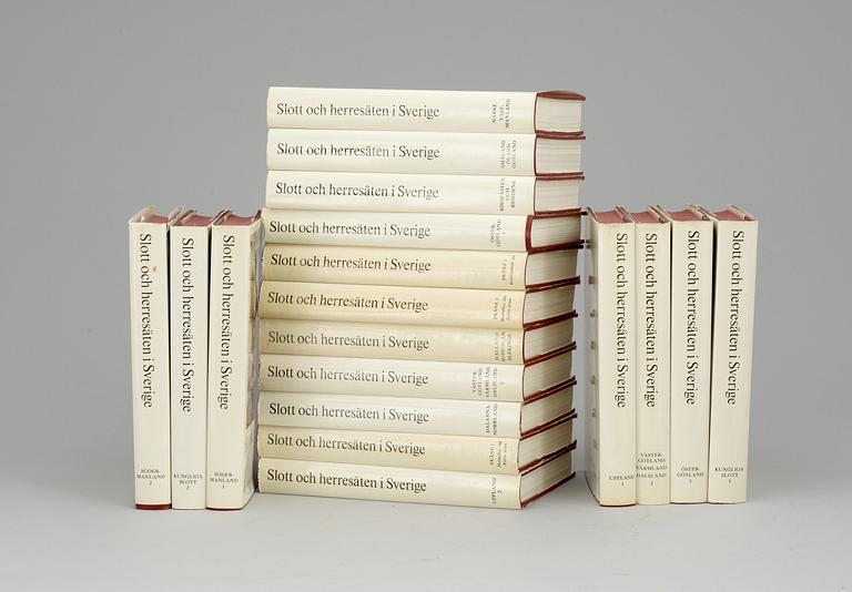 BOOKS, 18 vol, "Slott och herresäten i Sverige". Allhems förlag, Malmö 1966-71.