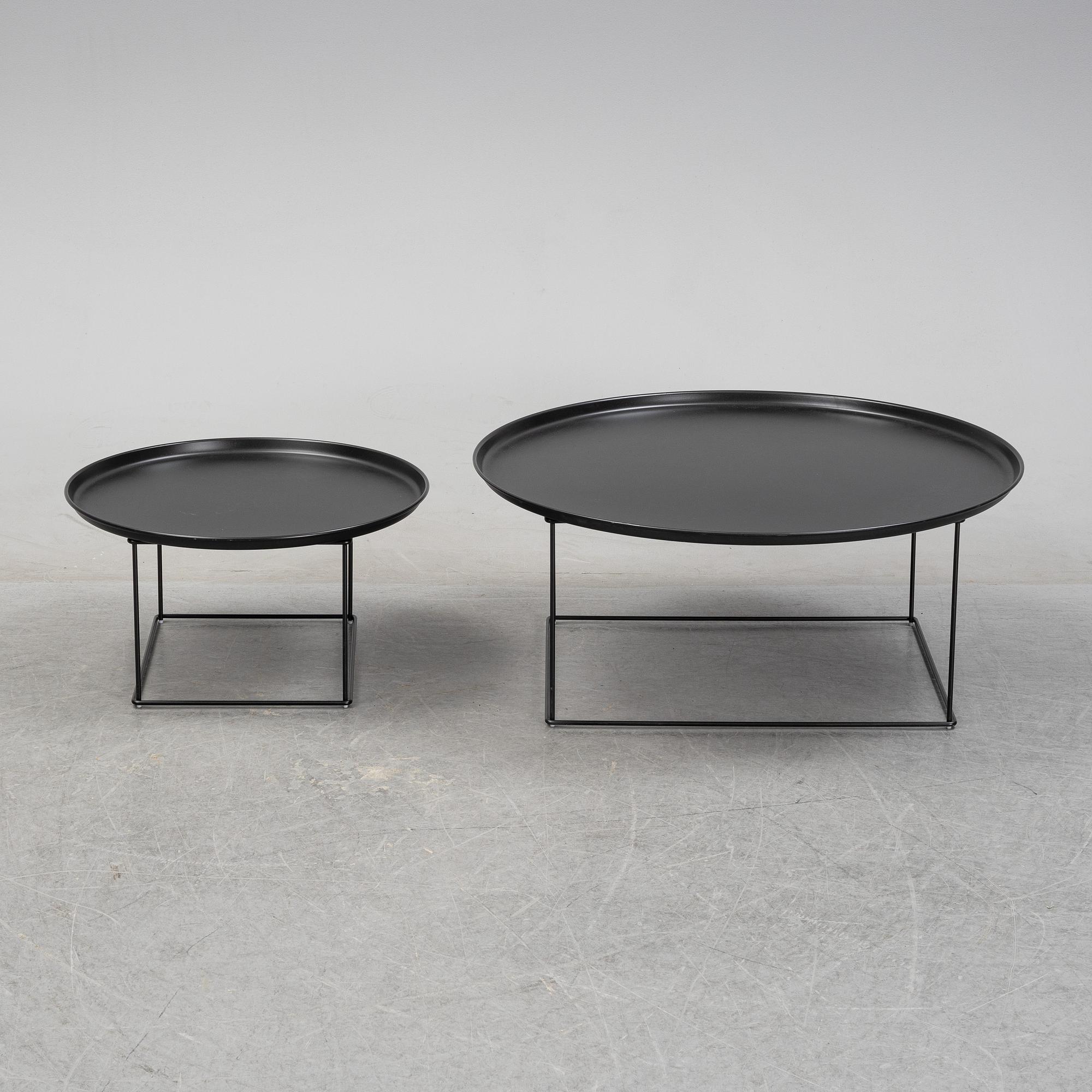Patricia Urquiola, a set of two coffe tables, model 'Fat-Fat' for B&B Italia, modern manufacturing.