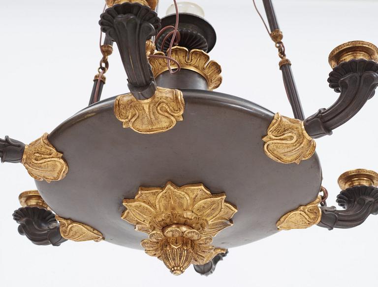 A late Empire first half 19th century six-light hanging-lamp.