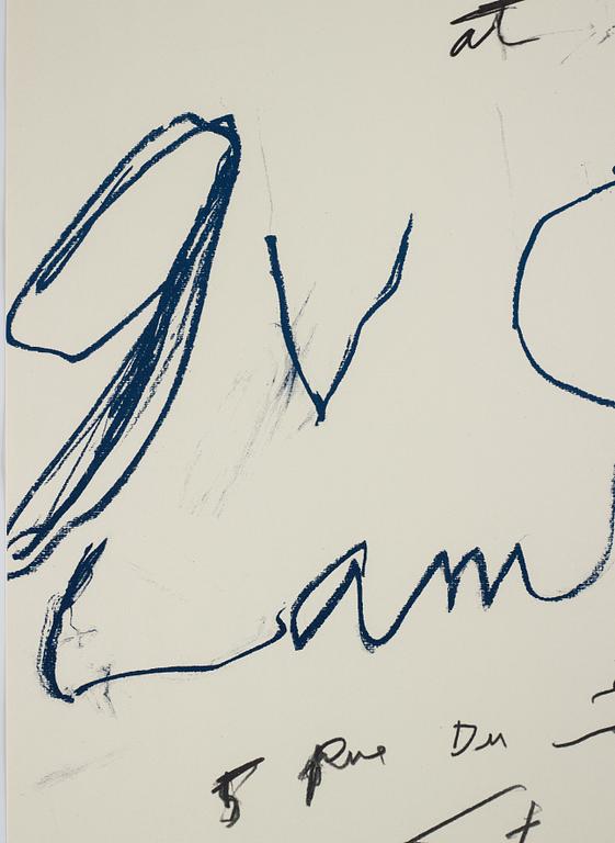 Cy Twombly, a offset poster, 1980, signed.