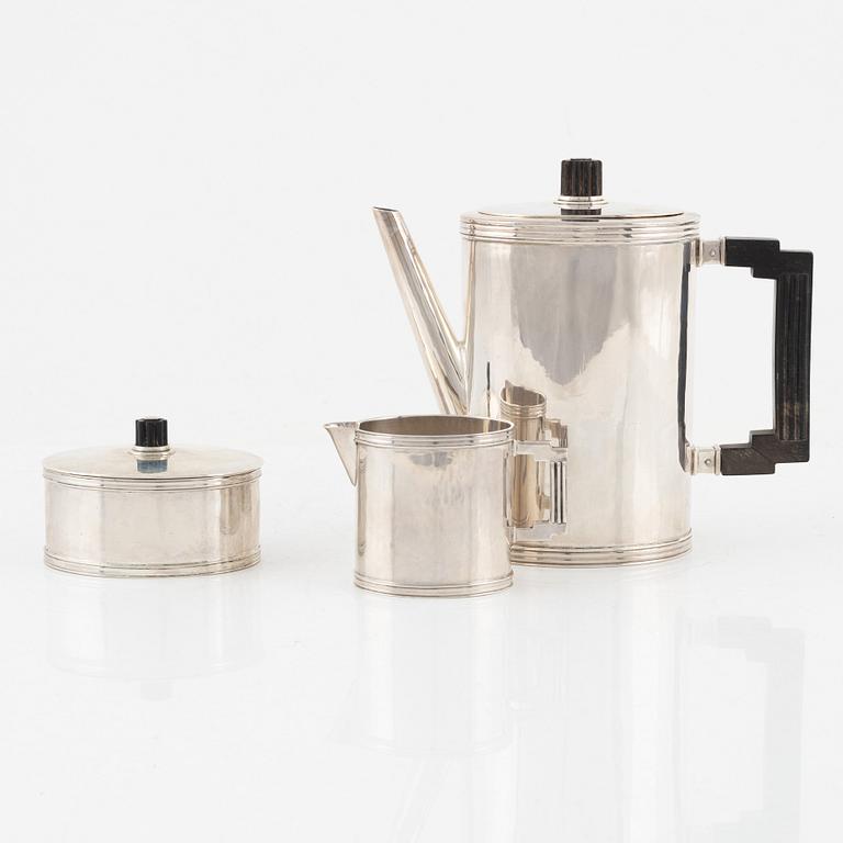 A three-piece silver coffee set, Karl Andersson, Stockholm, Sweden, 1930.