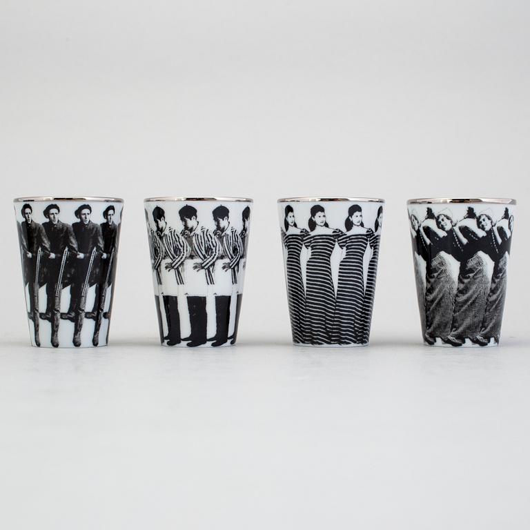 ÅSA LINDSTRÖM, snapsglas,4 st, porslin, Rörstrand, 2000-tal.