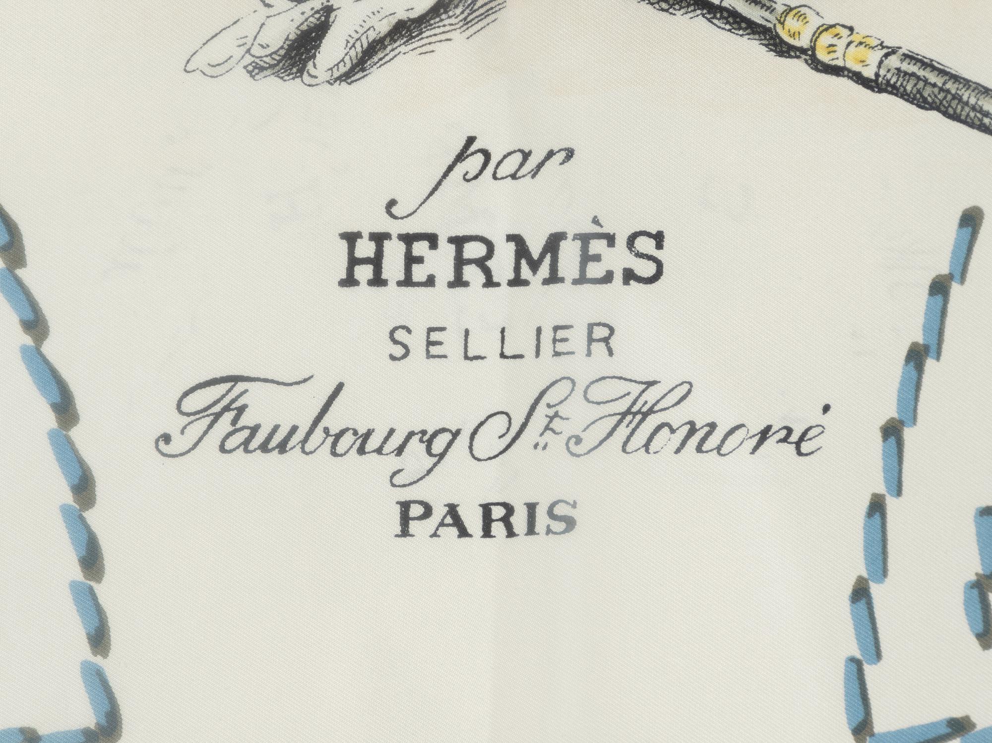 Hermès, scarf, silk twill, "Cadre noir".