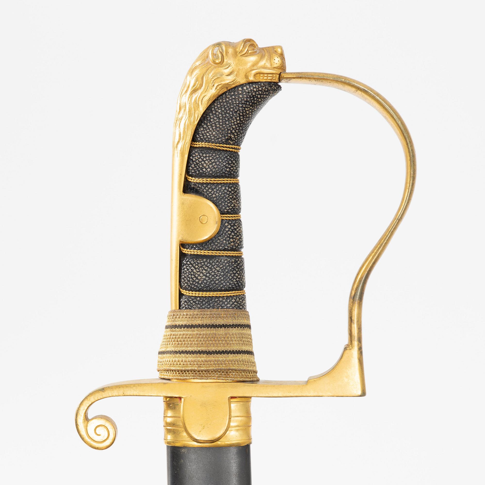 A Swedish officer's sabre, end of the 19th century, with scabbard.