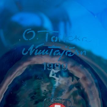 Oiva Toikka, annual glass bird 1999, signed signerad O. Toikka Nuutajärvi 1999.