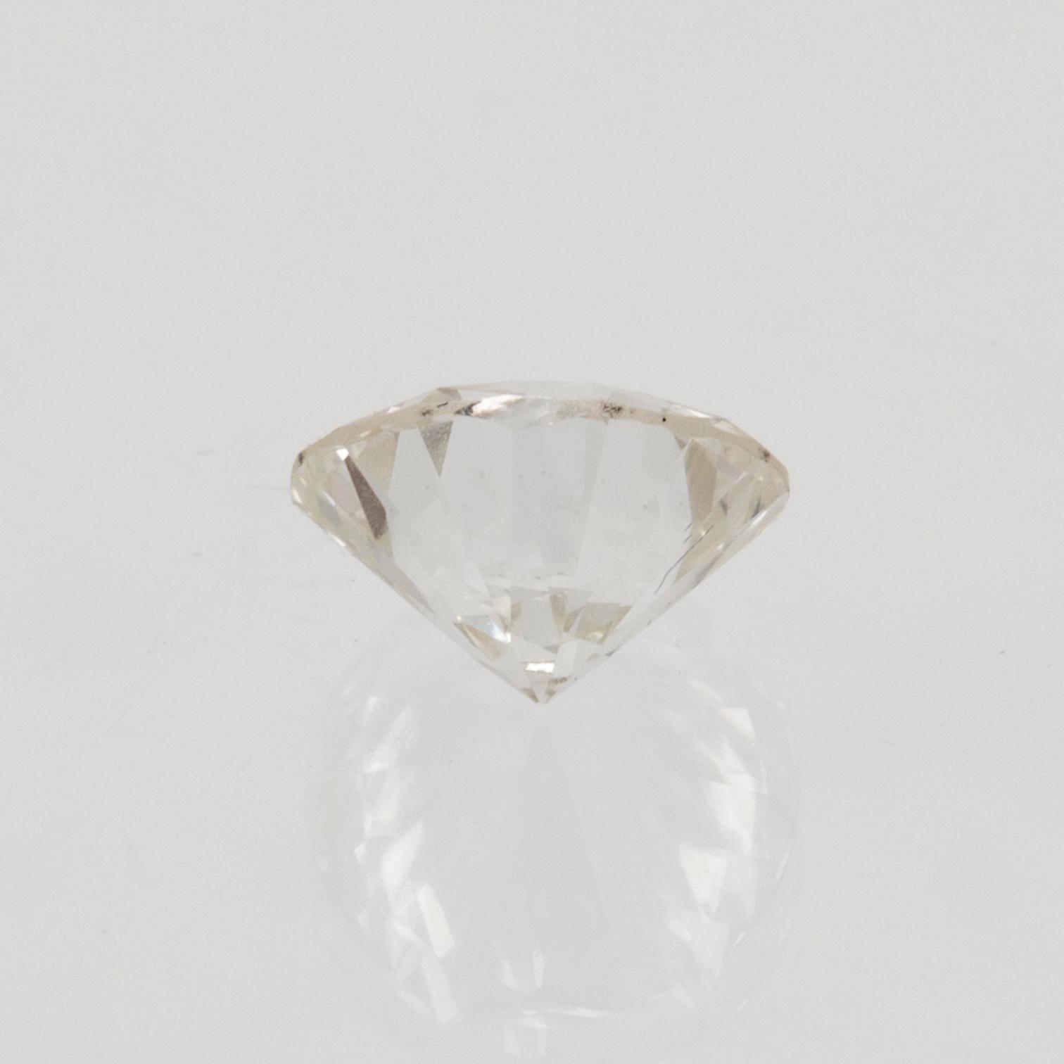 Diamant samt ring 18K vitguld med syntetisk sten G Kaplan Stockholm 1965.