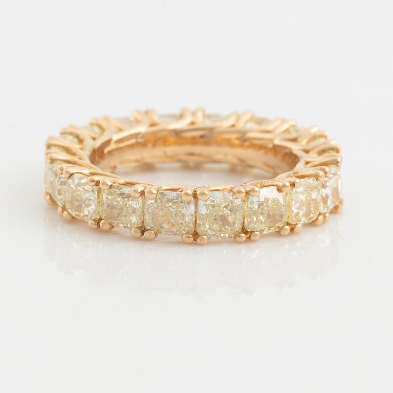 Yellow diamond eternity ring.