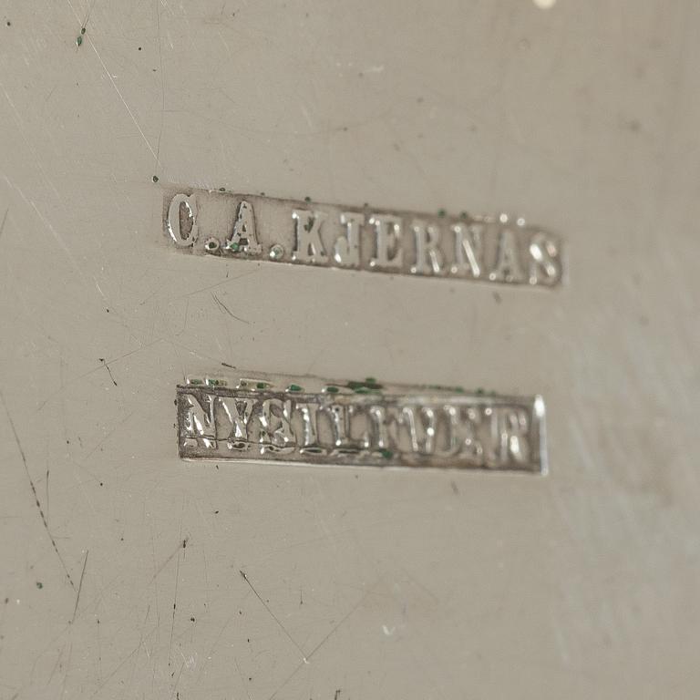 Brännvinscistern, nysilver, DA Kjernås Nysilfverfabrik, Göteborg.