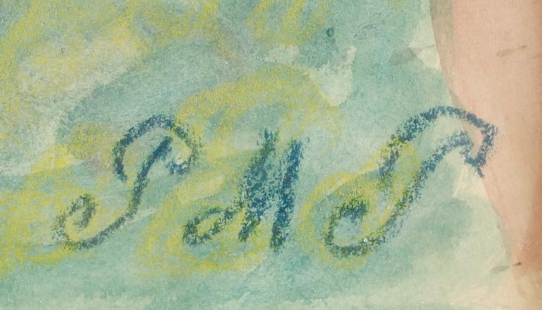 PRIMUS MORTIMER PETTERSSON, gouache, monogramsignerad.